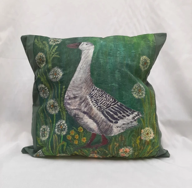 handmade_poduszka_malowana_kaczka