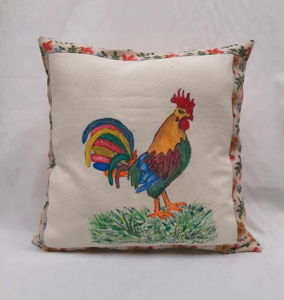 handmade_poduszka_malowana_kogut3