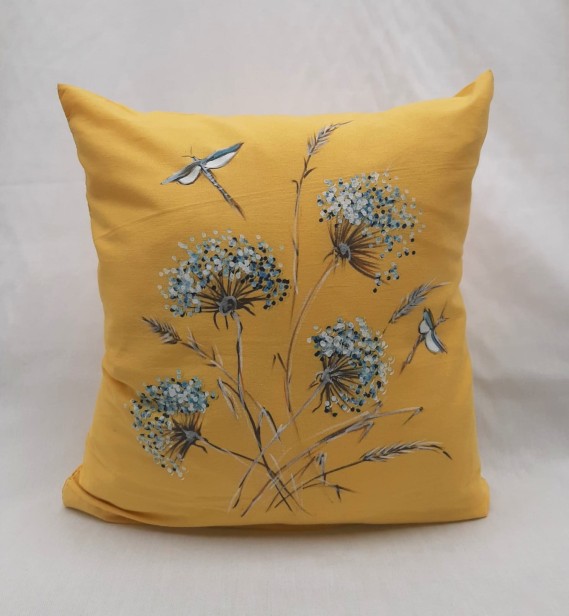 handmade_poduszka_malowana_dmuchawiec